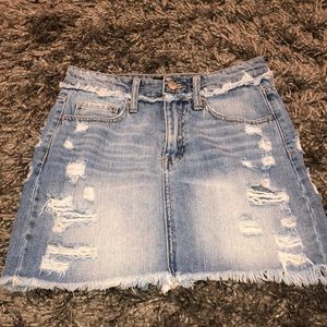 VERVET distressed denim skirt